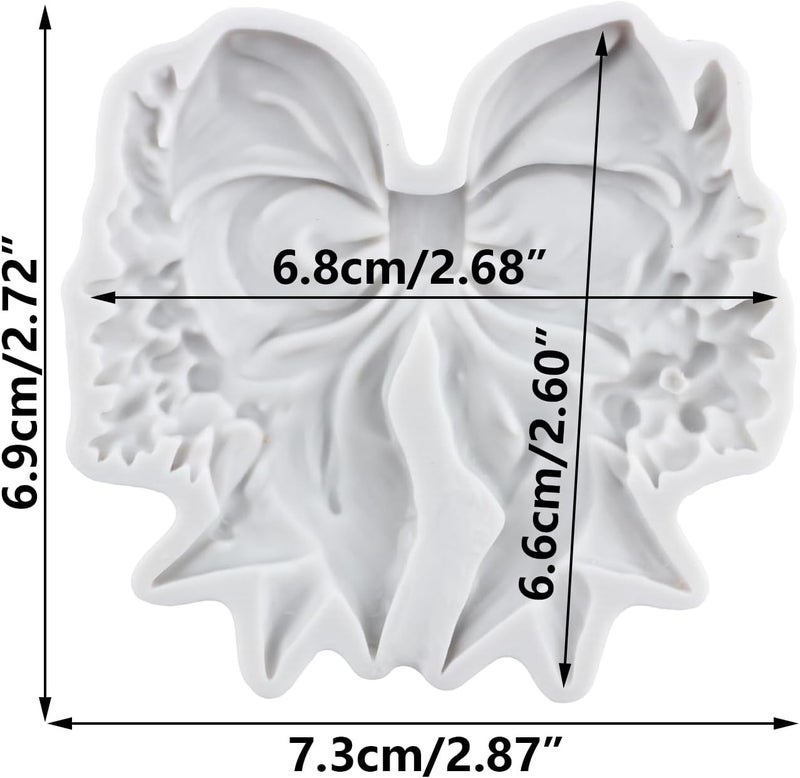 TAOXIBEI Christmas Bow Polymer Clay Mold Bowknot Silicone Molds for DIY Crafts Epoxy Resin Casting Air Dry Polymer Clay Plaster Jewelry Making - Image 2